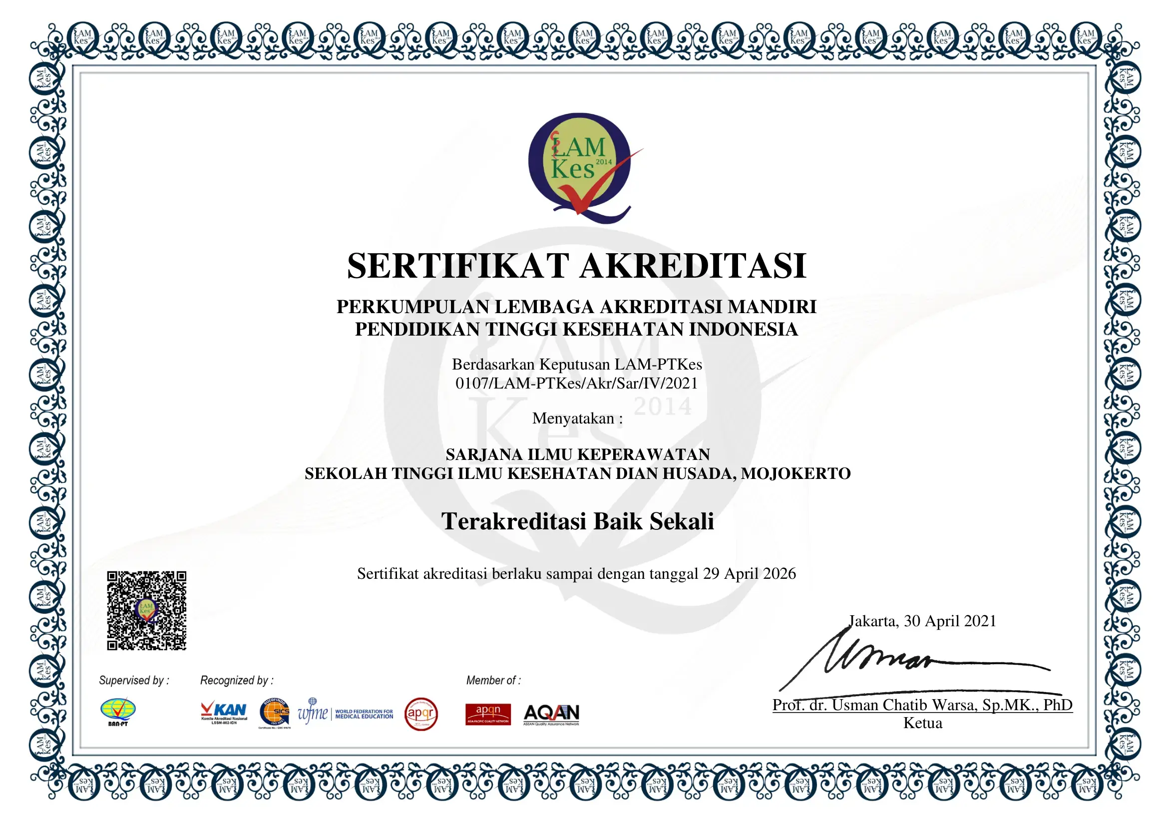 Sertifikat Akreditasi PSIK