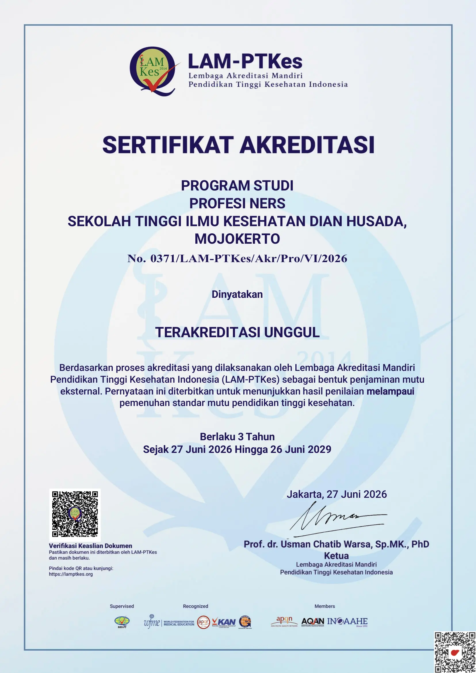 Sertifikat Akreditasi Profesi Ners